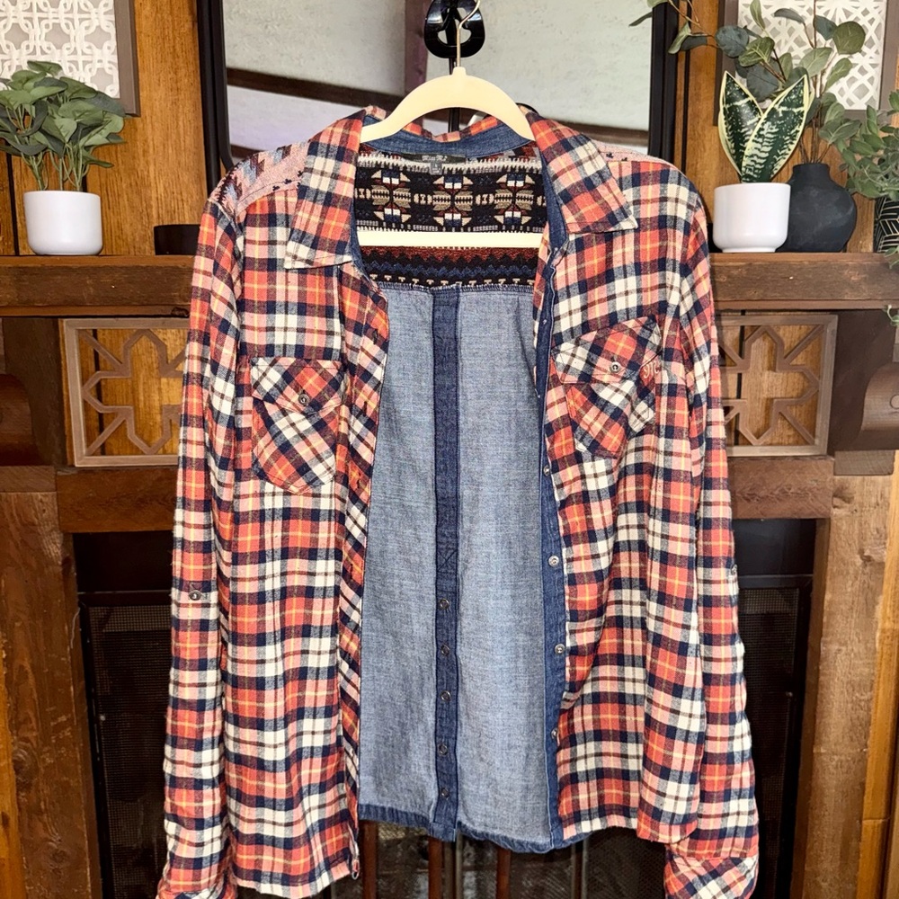 Miss Me Multicolor Patterned Denim Vest